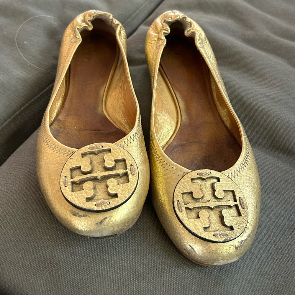 Tory Burch Gold Ballet Flats (9)